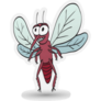 Angry Mosquito Cartoon Sticker