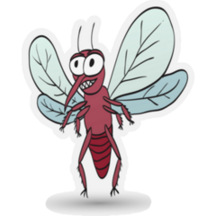 Angry Mosquito Cartoon Sticker