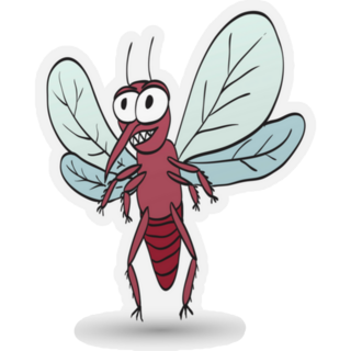 Angry Mosquito Cartoon Sticker