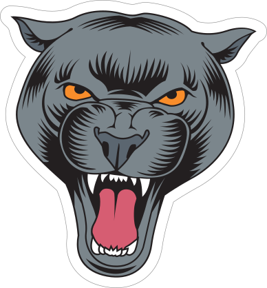 Angry Panther Head Mascot Sticker