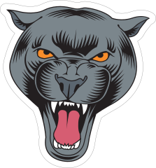 Angry Panther Head Mascot Sticker