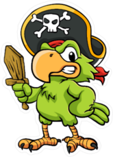 Angry Pirate Parrot Sticker