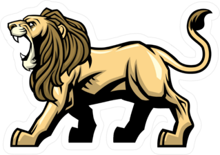 Angry Roaring Lion Mascot Sticker