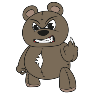 Angry Teddy Bear With Middle Finger Sticker
