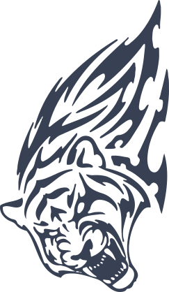 Angry Tiger Illustration Sticker