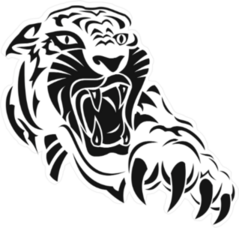 Angry Tiger with Claws Sticker