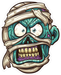 Angry Zombie Mummy Sticker