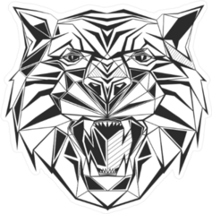 Angular Tiger Head Sticker