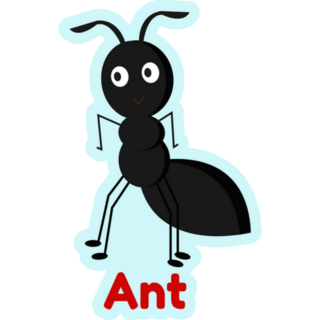 Animal Ant Playing Card For Kids Sticker