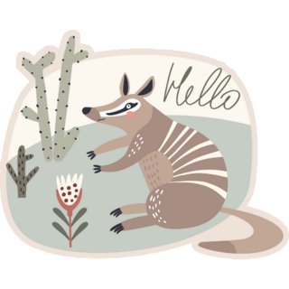 Animal Anteater In Nature Hello Sticker