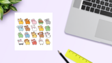 Animal Backside Sticker Sheet on a Desk (New) example