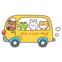 Animal Bus Shiba Sticker