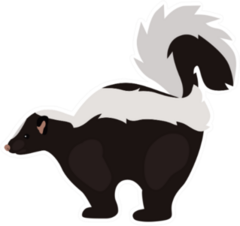 Animal Flat Color Skunk Icon Sticker