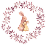 Animal Hugs - Mother Rabbit Embrace Her Baby Sticker