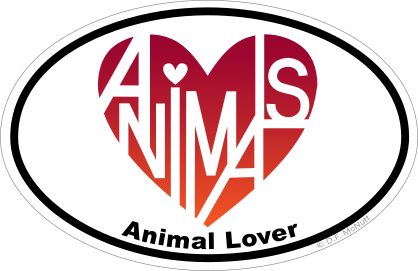 Animal Lovers Heart® Oval Sticker