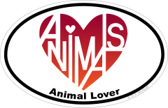 Animal Lovers Heart® Oval Sticker