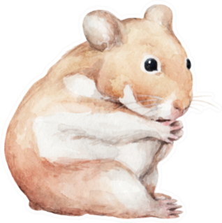 Animal Sketch Cute Little Hamster That Sits Funny Sticker