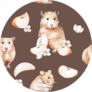 Animal Sketch Cute Little Red Hamster With Apple Slice Sticker