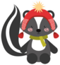 Animal Skunk In Winter Clothes Sticker