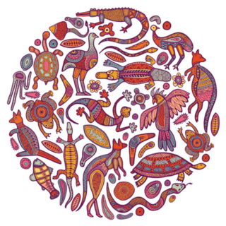 Animals Of Australia Sketches In Australian Aborigines Sticker
