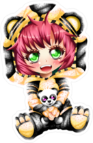 Anime Bear Girl Sticker