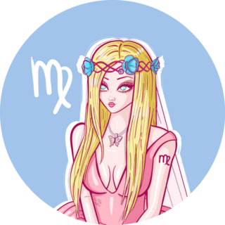 Anime Cartoon Virgo Illustration Sticker