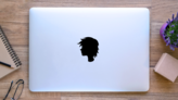 Anime Character With Short Hair Sticker on a Laptop (New) example