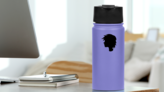 Anime Character With Short Hair Sticker on a Water Bottle (New) example