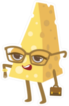 Anime Cheese Man On His Way To Work Sticker