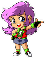 Anime Chibi Style Girl With Pink Hair Sticker
