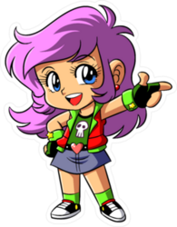 Anime Chibi Style Girl With Pink Hair Sticker