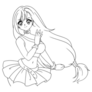Anime Cute Anime Girl With Long hair sticker