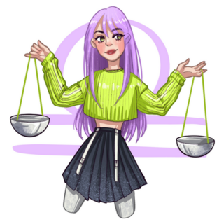Anime Drawing Libra Zodiac Sign Sticker