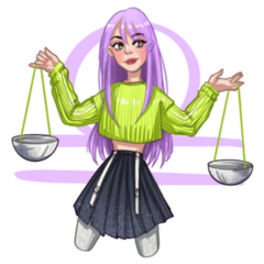 Anime Drawing Libra Zodiac Sign Sticker