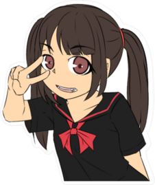 Anime Girl In Black Uniform Sticker