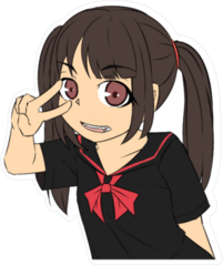 Anime Girl In Black Uniform Sticker