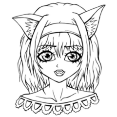 Anime Girl With Big Eyes And Cat Ears sticker