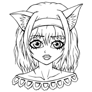 Anime Girl With Big Eyes And Cat Ears sticker