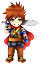 Anime Hero Chibi Swordsman Sticker