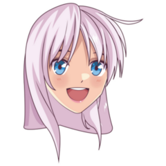 Anime Pink Hair Manga Girl Sticker