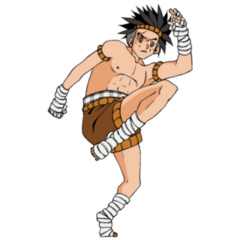 anime Thai Boxing Warrior Sticker