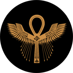 Ankh Key Of Life With Pharaonic Wings Sticker