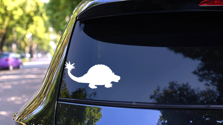 Ankylosaurus Dinosaur Sticker on a Rear Car Window (New) example
