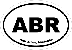 Ann Arbor, Michigan Oval Stickers