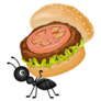 Ant Carrying A Burger Sticker