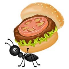 Ant Carrying A Burger Sticker
