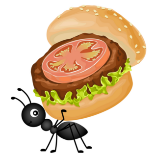 Ant Carrying A Burger Sticker