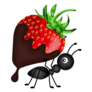 Ant Carrying Chocolate Covered Strawberry Sticker