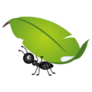 Ant Carrying Cute Leaf Sticker
