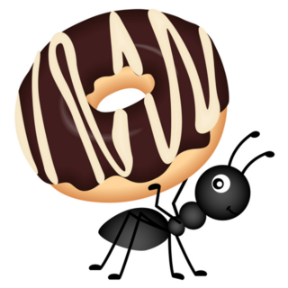 Ant Carrying Donut Sticker